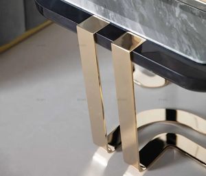 Mesa de centro de mármol natural moderna Base de acero inoxidable Mesa de té de centro de sala de estar única para muebles para el hogar con experiencia - Product Image 3