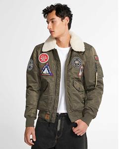 Vestes de bombardier pour hommes vêtements de sport décontractés d'extérieur vestes coupe-vent bombardier pour hommes veste de carrosserie en coton décontractée OEM - Product Image 1