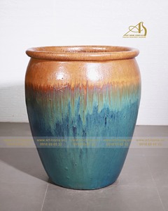 Pot en céramique émaillée durable moderne écologique de qualité supérieure GL417H73-YJO l'accent lumineux d'ombre de jade jaune pour la plantation de jardin à la maison - Product Image 3