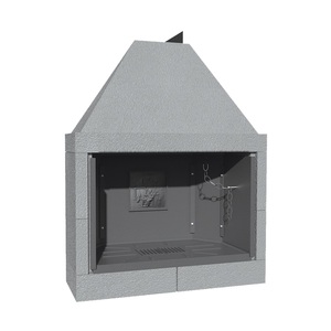 Chimenea de Leña Prefabricada de Hierro Fundido Open Hearth M120TGH para un Calentamiento Eficaz - Product Image 1