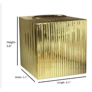 Design élégant plaqué or en acier inoxydable forme carrée porte-boîte à mouchoirs accessoires de serviette par Royal Home Collection fournitures - Product Image 3