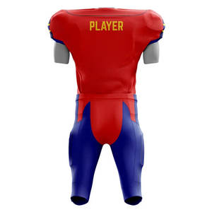 Uniforme de football américain à manches courtes personnalisé tendance, impression par sublimation unisexe, tissu respirant 100% polyester - Product Image 2