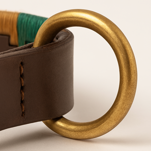 ปลอกคอสุนัขหนังโปโลออกแบบได้ตามต้องการพร้อมหัวเข็มขัดสีทองและแหวนรูปตัว D ที่สามารถปรับได้จากทั่วโลก - Product Image 3