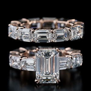 Anillo de compromiso de Plata de Ley 925 único para mujer VVS claridad corte esmeralda diamante y blanco Leb cultivado joyería de boda fina - Product Image 3