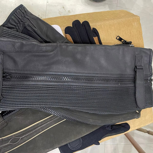 Demi-gambières en cuir véritable avec fermeture éclair |   Chaps d'équitation confortables - Product Image 2