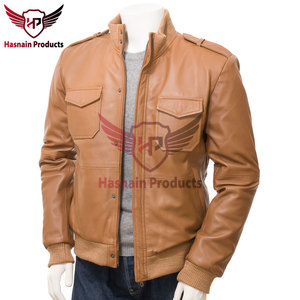 Chaqueta Bomber de Cuero Genuino para Hombre, Ajuste Delgado, Estilo Motero, con Ribete de Punto Acanalado, Abrigo de Piel de Vacuno, Prenda Exterior Clásica y Moderna, Nueva - Product Image 6