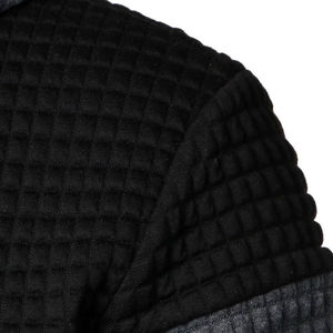 Wholesale Men's Textured <b>Waffle</b> Knit Hoodie Color <b>Block</b> Patchwork Pullover Long Sleeve Streetwear Casual Hooded Sweatshirt - Product Image 6