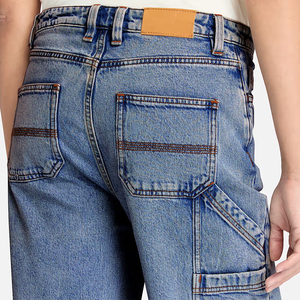 กางเกงยีนส์ทรงตรงสไตล์ฮิปฮอปสตรีทแวร์ผู้ชายรุ่นใหม่ปี 2025 ทรงหลวมสบายๆ ปักลายโลโก้แบบกำหนดเองได้หลายแบบด้านหลัง - Product Image 5