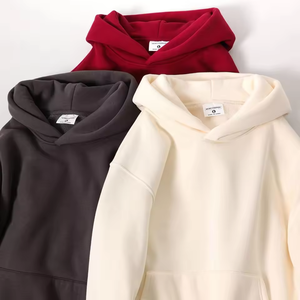 Custom 480g Thickened Fleece Winter Men Unisex Streetwear Pullover <b>Hoodies</b> Embroidery Logo <b>Plain</b> Design 100% Cotton Pocket - Product Image 5