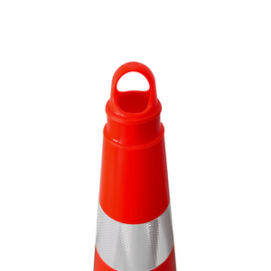 Cône de signalisation en PVC de 70 cm avec double bande réfléchissante, barrière de sécurité en PU léger pour la sécurité routière et la circulation - Product Image 3