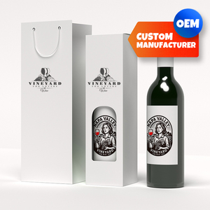 Caja de Embalaje para Botellas de Vino con Estampado en Lámina Dorada Personalizable, Acabado Mate y Tapa de Cartón Rígido, Caja de Bebidas de Alta Gama - Product Image 3