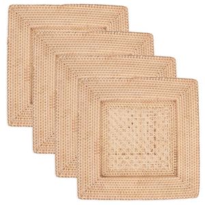 Assiette décorative en rotin avec tissage artistique, parfaite pour les cuisines de style campagnard, salles à manger et salons de ferme - Product Image 3