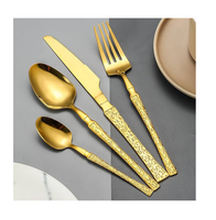 Cuillère à couverts en laiton ensemble de 5 ensembles de couverts uniques poignée de designer en acier miroir Restaurant hôtel maison et fête couverts cuillère