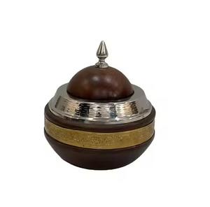 Casserole de service en plaqué or Design créatif marmite ronde en acier inoxydable faite à la main Meilleure qualité pour les fêtes d'hôtel en arabe - Product Image 6