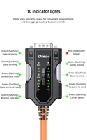 DTECH IOT5089(PL) USB 2,0 a DB9 Convertidor serial de datos RS232 Cable adaptador de 9 pines con diez indicadores