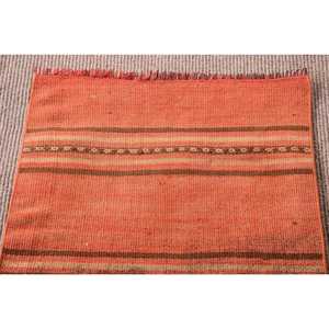 Tapis turc vintage, tapis Kilim 2,1x4,3 pieds, tapis en laine camouflage orange - Product Image 5