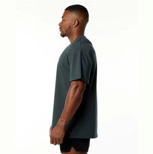 Camiseta holgada de gran tamaño con hombros caídos para hombre, camiseta informal con estampado de algodón 100% de verano, ropa de calle personalizada - Product Image 2