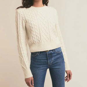 Femmes 100% cachemire chaud laine doux coton surdimensionné recadrée Cardigans pulls pour automne hiver élégant bureau dame avant Logo - Product Image 1