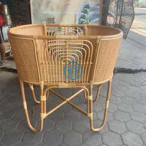 Cuna de Ratán Natural con Soporte, Cuna Boho Hecha a Mano para Recién Nacidos, Cama Desmontable o Cesta para Dormir para Bebés - Product Image 6