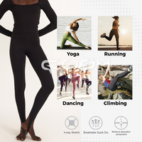 Legging de yoga de haute qualité en maille noire solide avec culotte intégrée, taille élastique, respirant, extensible dans les quatre sens, grande taille pour le yoga et la salle de sport
