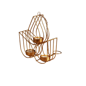 Diya Stand Diya Deepak Diwali Pooja artículos de decoración para el hogar hermosos Chapado en latón dorado acabado hogar boda de lujo - Product Image 3