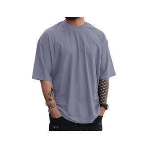 เสื้อยืดกีฬาคอกลมแขนสั้นสำหรับผู้ชาย, เสื้อยืดคอกลมแขนสั้นผ้าคอตตอนแบบเรียบง่าย - Product Image 4