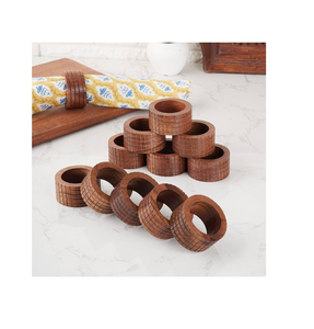 Servilletero de madera multifuncional con soporte para Salero y pimentero para pieza de diseño tallado color madera natural - Product Image 2