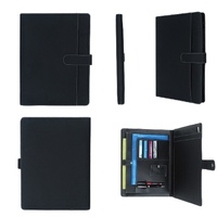 Carpeta de archivos de cuero genuino personalizada, soporte de documentos profesional OEM Premium para Cartera de entrevistas y organización de archivos