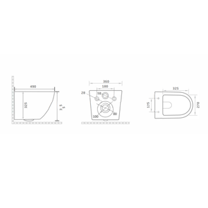 Inodoro de cerámica suspendido Forl con diseño sin borde y tapa de asiento - Suministros para baño y sanitarios - Product Image 5