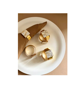 Anneaux de serviette en nacre faits à la main décor de table en gros pour les mariages fêtes produit de vente chaud - Product Image 4