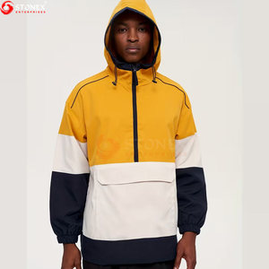 Latest Design High Quality Custom Logo Colors <b>Thin</b> Eco-Friendly Canvas <b>Waterproof</b> Windproof Hooded Windbreaker <b>Jacket</b> for Men - Product Image 3