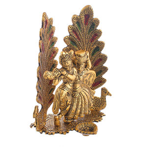 รูปปั้นพระราชาธิบดีรัฐา ชุบทอง งานเชื่อมโลหะ เครื่องใช้บนโต๊ะอาหาร ศาสนา สมัยใหม่ ราชสถาน ของตกแต่งบ้าน ของขวัญ - Product Image 3