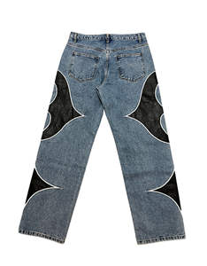 Jeans de Mezclilla de Algodón de Moda Casual con Logotipo Personalizado al por Mayor, Transpirables, de Cintura Media, Lavado Claro, Alta Calidad - Product Image 2