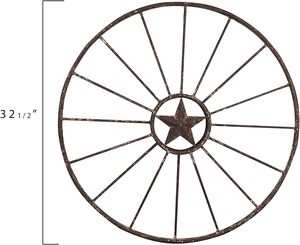 ล้อเกวียนพร้อมดาวตกแต่งผนังสไตล์ตะวันตกล้อเกวียนสำหรับบาร์โรงรถร้านกาแฟสตูดิโอสวนที่บ้าน - Product Image 2