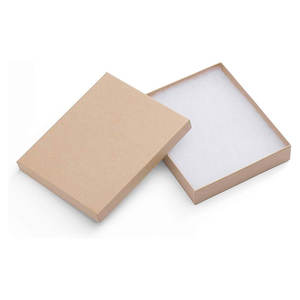 กล่องของขวัญเครื่องประดับพร้อมฝากระดาษคราฟท์กล่องผ้าฝ้ายสีน้ำตาลสำหรับสร้อยคอและกำไลจำนวนมาก - Product Image 1