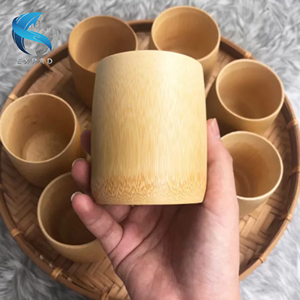 Taza de madera de bambú artesanal para bebidas diarias - Product Image 1