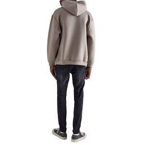 Custom High Quality 100% Cotton Fleece <b>Men's</b> Eco-Friendly Windproof Solid Brown Warm Winter Hoodies Streetwear OEM - Product Image 3