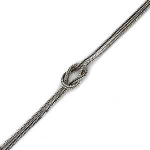 14k Gold Rhodium Plated Diamond <b>Pearl</b> Fox Tail Chain Love Knot Tennis <b>Bracelet</b> - Product Image 3