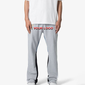 กางเกงวิ่งขายาวผ้าฟลีซแบบเรียงซ้อนกันสำหรับผู้ชายกางเกงฮิปฮอปทรงหลวมระบายอากาศได้ดีมี100% - Product Image 1