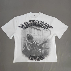 Stock de t-shirt uni à manches courtes pour hommes avec logo personnalisé 100% coton avec votre propre conception imprimée - Product Image 6