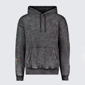 Sweat à capuche vintage pour hommes en coton Streetwear lourd sweat à capuche surdimensionné délavé à l'acide sweat à capuche blanc à épaules tombantes pour hommes OEM - Product Image 5