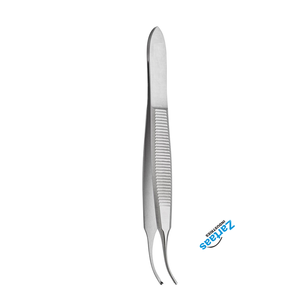 Fuchs Iris fórceps de acero inoxidable de alta calidad 1x2 dientes 7cm instrumentos quirúrgicos fabricante y exportador - Product Image 3