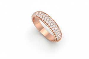 Anillo de Mujer de Oro de 14K con Tres Diamantes Redondos Brillantes de Talla Everlasting para Cualquier Ocasión - Product Image 4