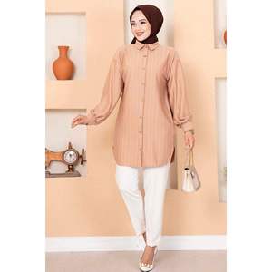 Chemise Hijab rayée légère pour garçons et filles Style tissé décontracté en coton et polyester de haute qualité pour toutes les saisons - Product Image 1