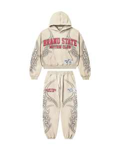 Jersey personalizado unisex, Sudadera con capucha de forro polar suave, chándal para correr con un logotipo de serigrafía abullonada que incorpora ropa de calle vintage - Product Image 5