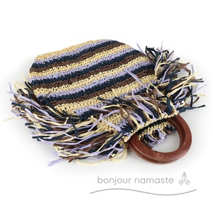 Borsa Tote alla moda multicolore fatta a mano in rafia bohémien da donna | Collezione di mercato tedesco scandinavo artigianale alla moda - Product Image 4