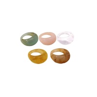 Bague de fiançailles unisexe classique en résine époxy en forme de cœur avec couleurs personnalisées - Bijoux écologiques