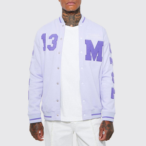 Men's High Quality <b>Retro</b> Style Wool <b>Leather</b> Varsity <b>Jacket</b> with Custom Logo Embroidery Quick Dry & Lightweight Breathable - Product Image 1