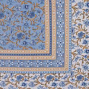 Parure de lit imprimée florale bleu pierre avec drap plat et 2 taies d'oreiller pour lit double, usage domestique (ADB1464) - Product Image 5