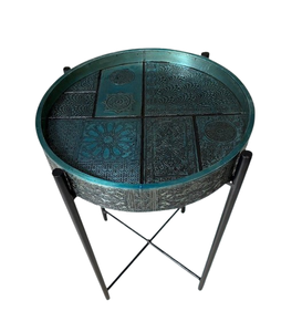 Muebles para el hogar hechos a mano indios con incrustaciones de madera marroquí, muebles de sala de estar de madera redondeada, mesa marroquí - Product Image 5